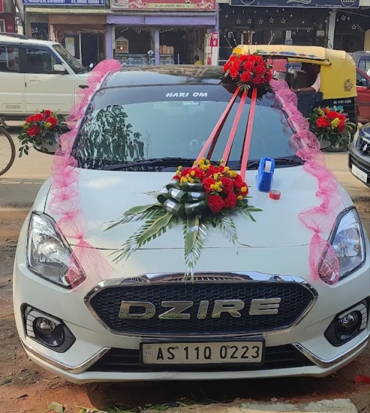 White Dzire available from Hariom Car Rental